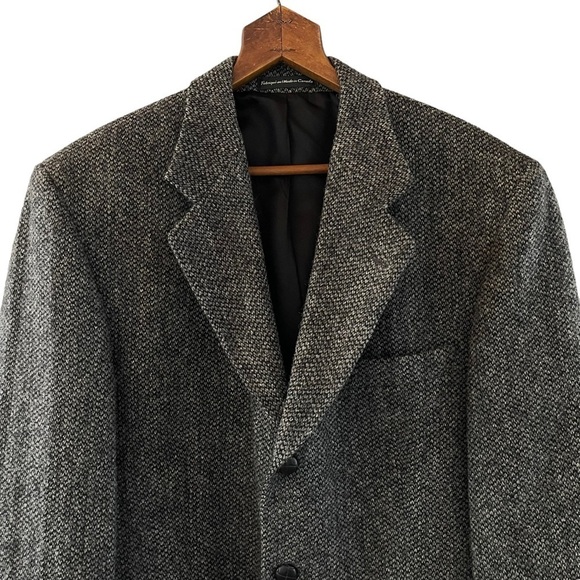 STUNNING Oversized Vintage HARRIS TWEED Boyfriend Wool Coat Jacket Blazer - Picture 5 of 15